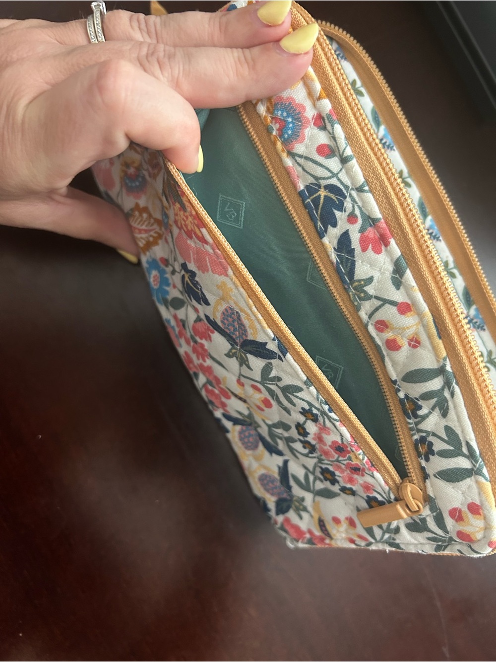 Vera Bradley Quilted Floral Print Turn-Lock Wallet - Picture 5 of 7